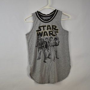Fifth Sun Women Star Wars Grey Sleeveless Scoop Neck Tank Top Size X-Small